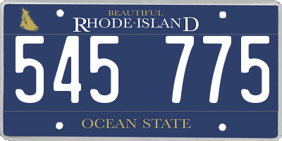 RI license plate 545775
