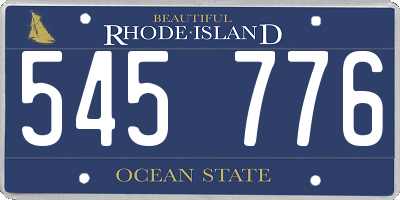 RI license plate 545776