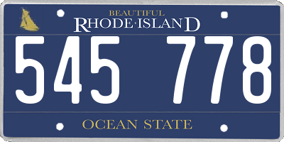 RI license plate 545778