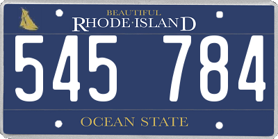 RI license plate 545784