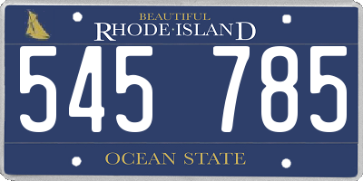 RI license plate 545785