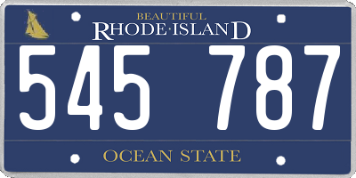 RI license plate 545787