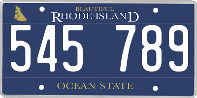 RI license plate 545789