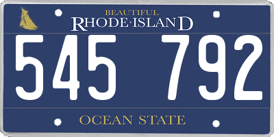 RI license plate 545792