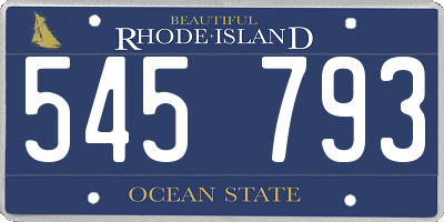 RI license plate 545793