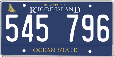RI license plate 545796
