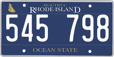 RI license plate 545798