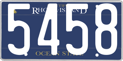 RI license plate 5458