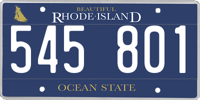 RI license plate 545801
