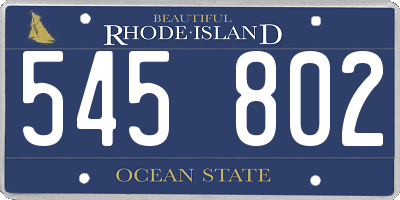 RI license plate 545802