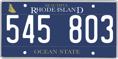 RI license plate 545803