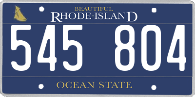 RI license plate 545804