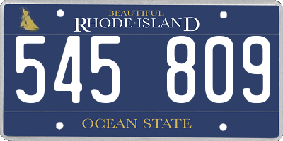 RI license plate 545809