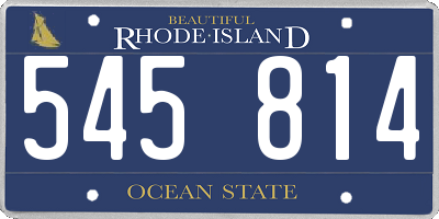 RI license plate 545814