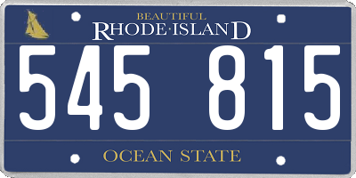 RI license plate 545815