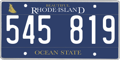 RI license plate 545819