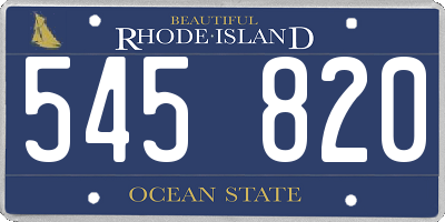 RI license plate 545820