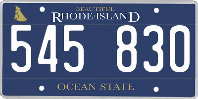 RI license plate 545830