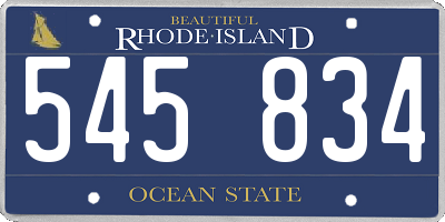 RI license plate 545834