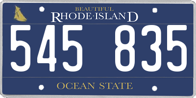 RI license plate 545835