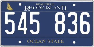 RI license plate 545836