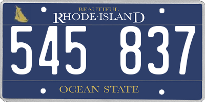 RI license plate 545837