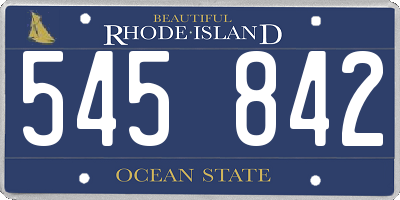 RI license plate 545842