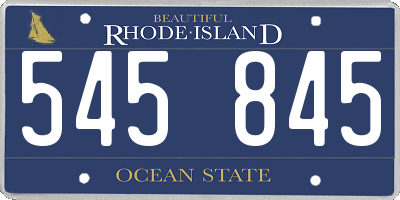 RI license plate 545845