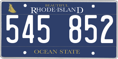 RI license plate 545852