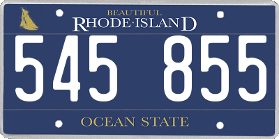 RI license plate 545855