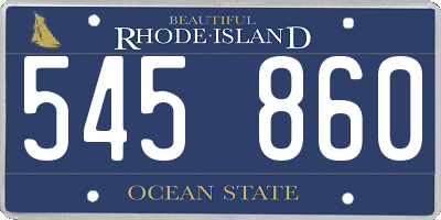 RI license plate 545860