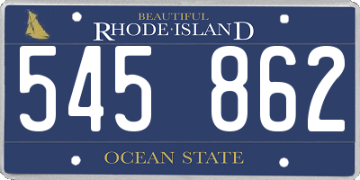 RI license plate 545862