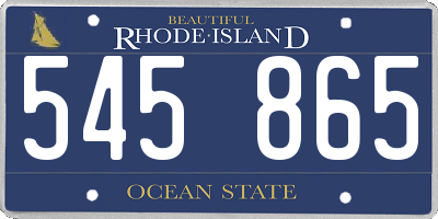 RI license plate 545865