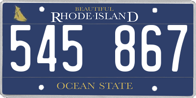 RI license plate 545867