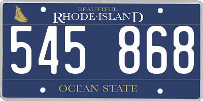 RI license plate 545868