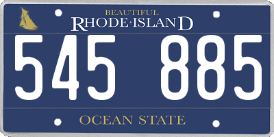 RI license plate 545885
