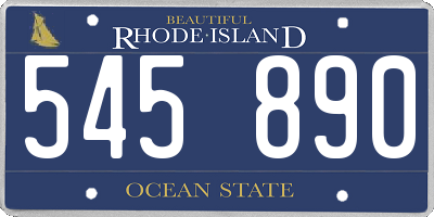 RI license plate 545890