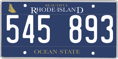RI license plate 545893
