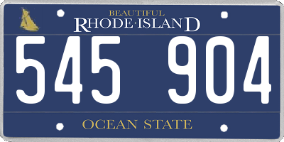 RI license plate 545904