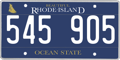 RI license plate 545905