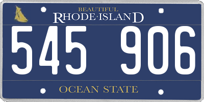 RI license plate 545906