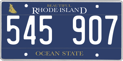 RI license plate 545907