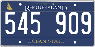 RI license plate 545909