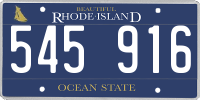 RI license plate 545916