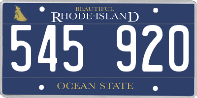 RI license plate 545920