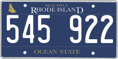 RI license plate 545922