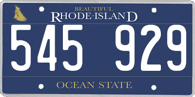 RI license plate 545929