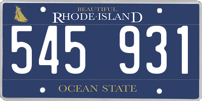 RI license plate 545931