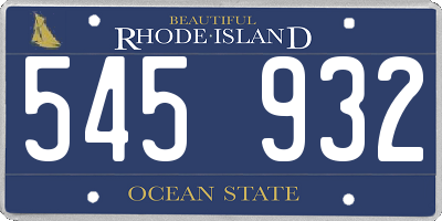 RI license plate 545932