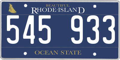 RI license plate 545933